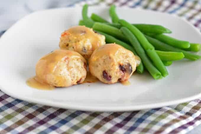 Cranberry, Sage, & Gruyere Turkey Meatballs