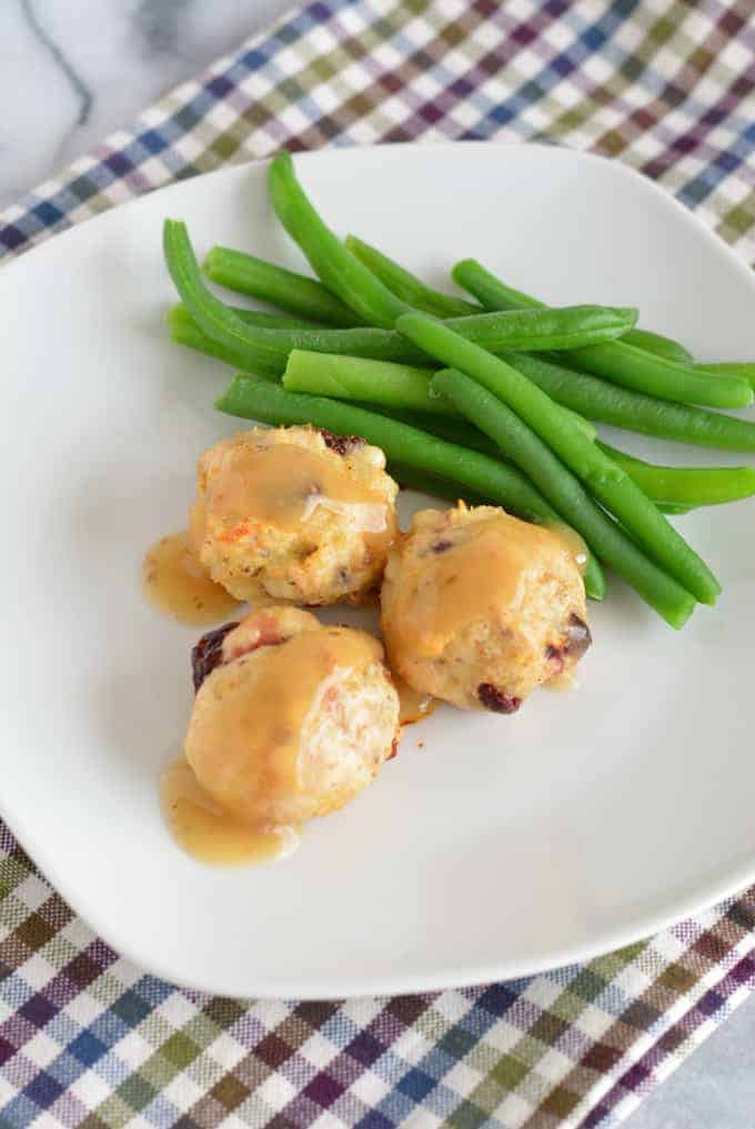 Cranberry, Sage, & Gruyere Turkey Meatballs